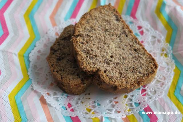 Rezept für leckeres Banana Bread mit Schokolade