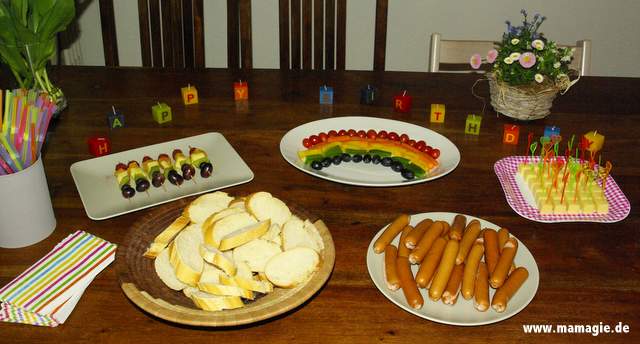 Abendessen in Regenbogenfarben