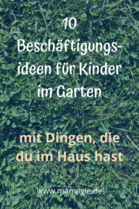 Kinder im Garten beschäftigen