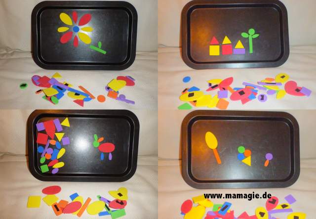 Magnetspiel aus Moosgummi und Kinderbackblech