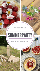 einfache Sommerparty feiern zu Mittsommer oder Midsommar