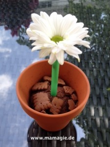 Lustiger Muffin mit Blume