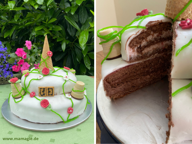 Tolle einfache Torte für den Kindergeburtstag: ein Dornröschen-Schloss-Kuchen für die Märchenparty