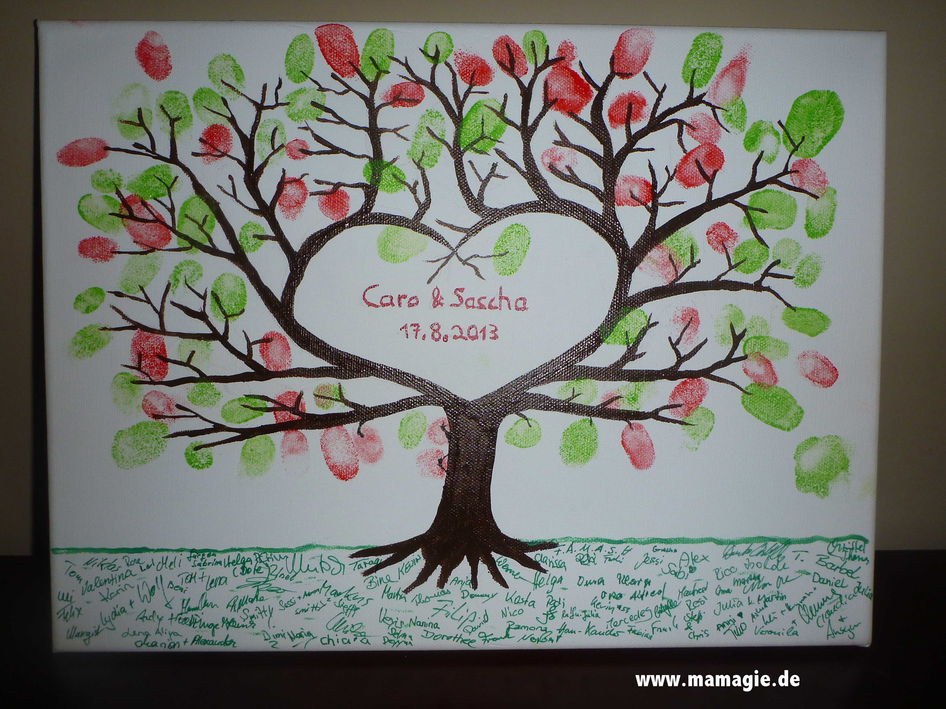 DIY Hochzeit Fingerabdruck Baum Leinwand Unterschrift Gästebuch Mit 6 Farben Ti 