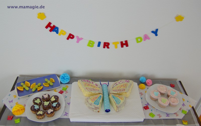 Schmetterlingskuchen, Schmetterlings-Cupcakes, Schmetterlingsobst